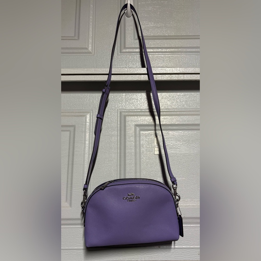 Coach Lavender Pebbled Leather Crossbody Bag - Picture 3 of 10